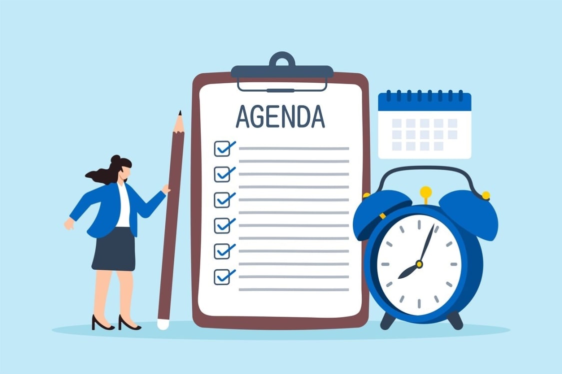 A step-by-step guide on creating a meeting agenda format.