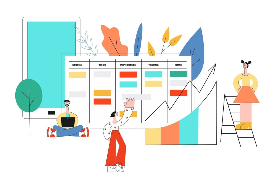 Assigning specific colors to tasks to reflect priority or status