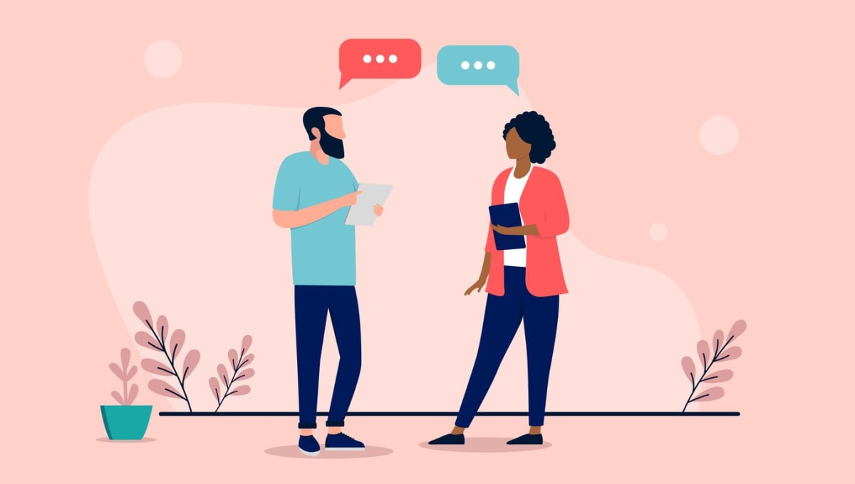 Team members answering icebreaker questions for work during a virtual meeting to encourage communication and connection.
