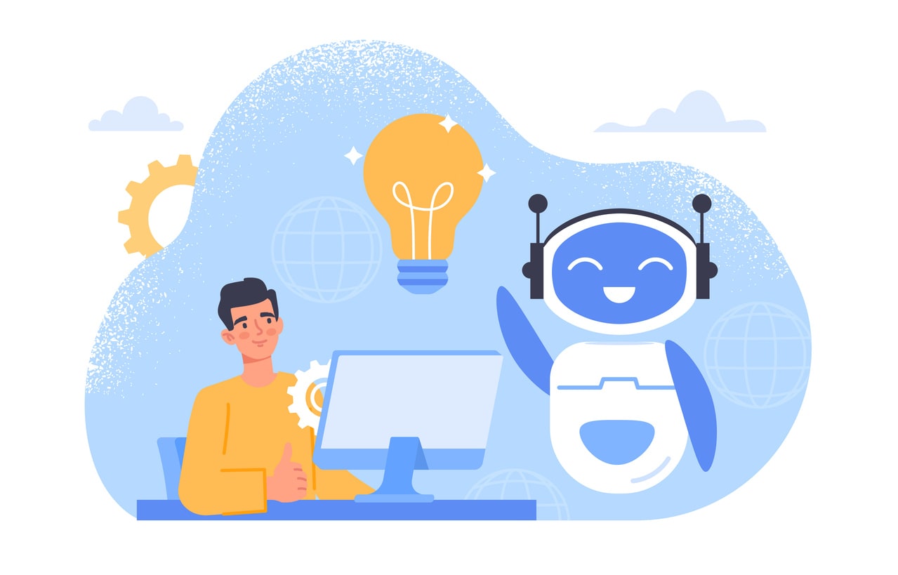 Employee using an AI chatbot.