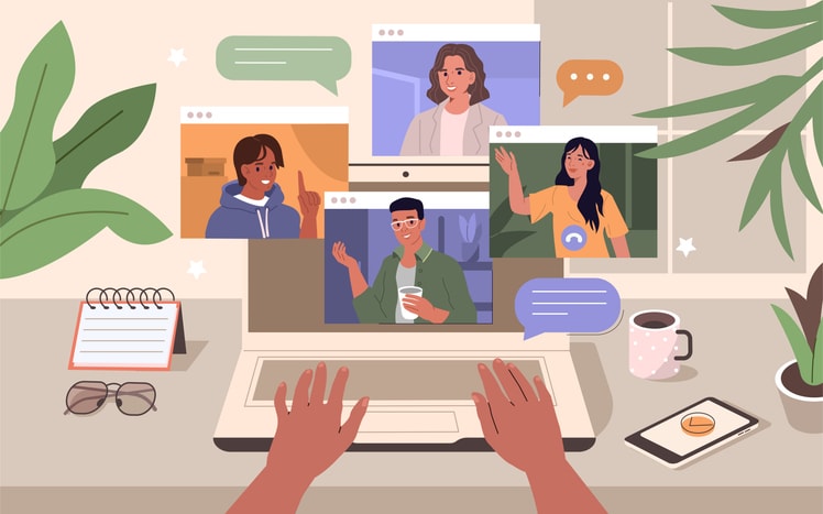 Video conference stock illustration