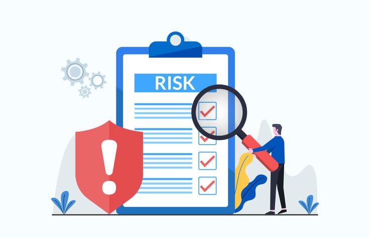 Risk control with shield symbol