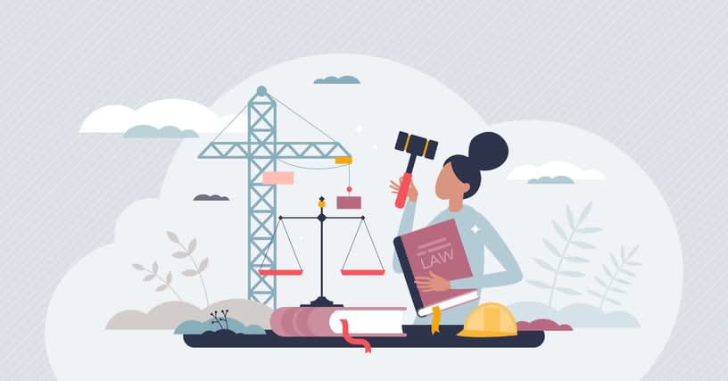 Labor law as legal workforce protection with work rights tiny person concept stock illustration