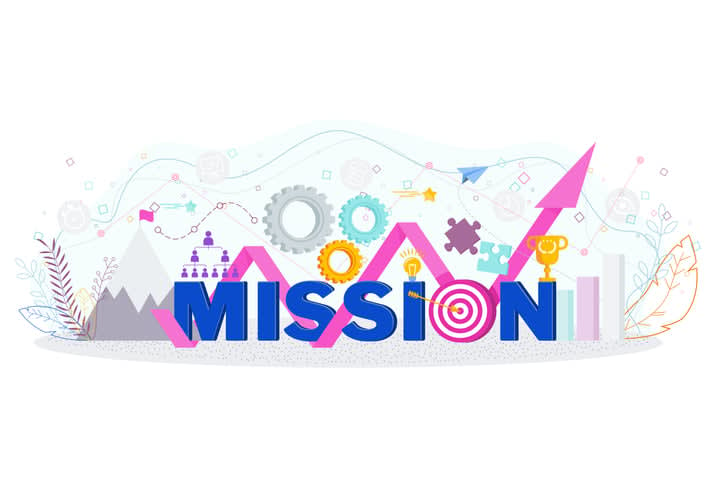 Word mission typographic concept