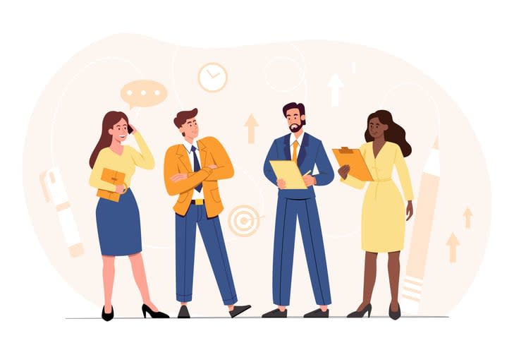 Business team ready for work stock illustration