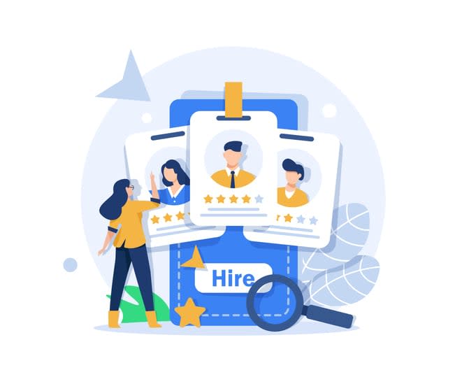 Hiring and recruitment concept stock illustration