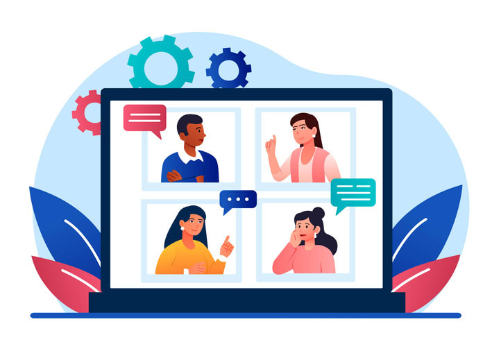 Online meeting concept stock illustration