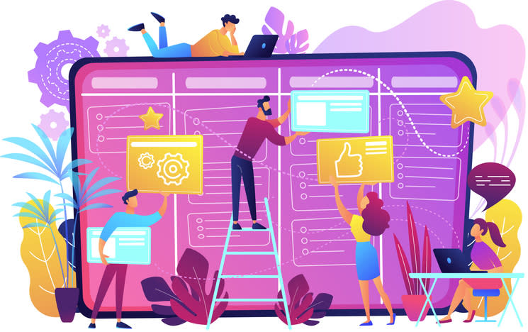 Kanban board concept vector illustration stock illustration