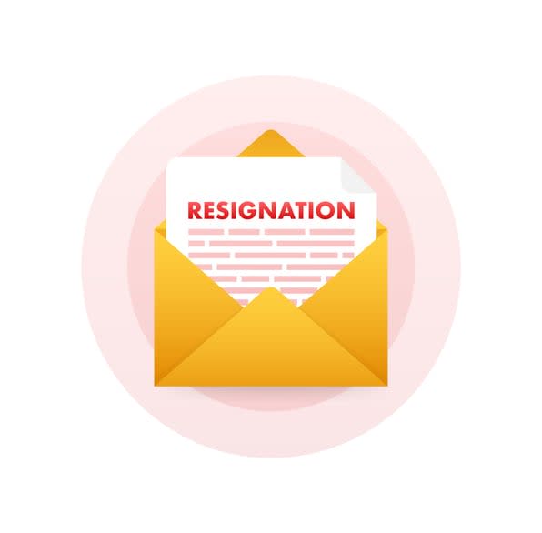 Letter of resignation paper document