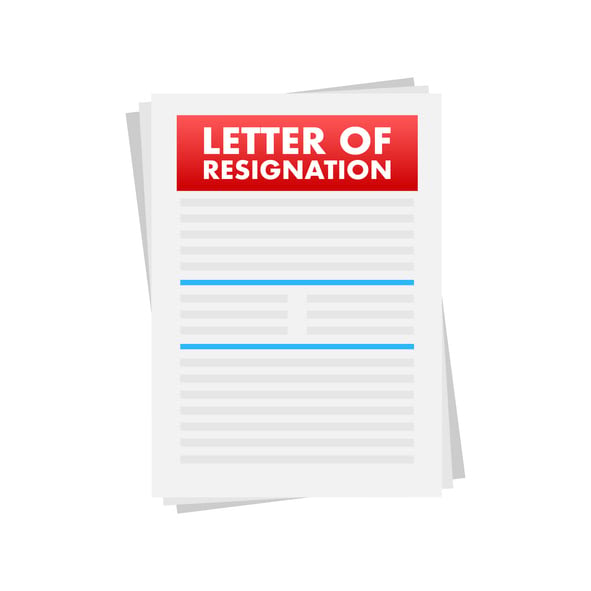 letter of resignation paper document file Vector stock illustration