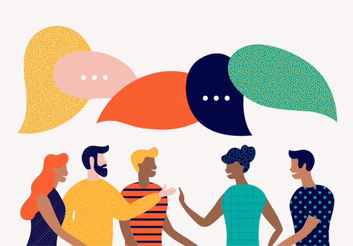 dialogue speech bubbles stock illustration