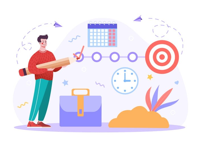 Project goal tracking stock illustration