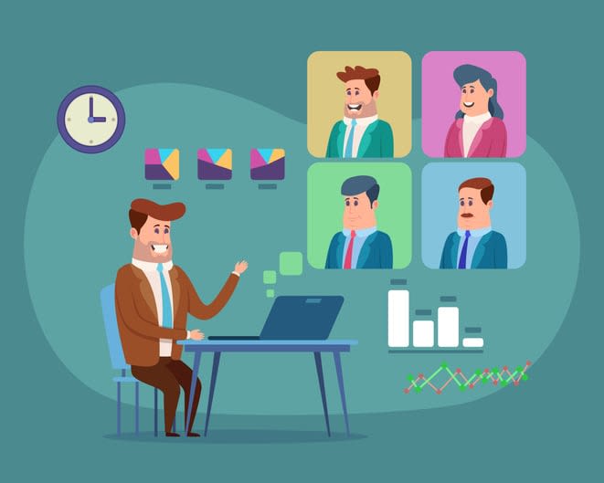 Business partners having video conference