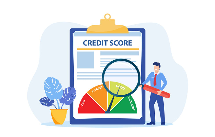 Credit report document concept
