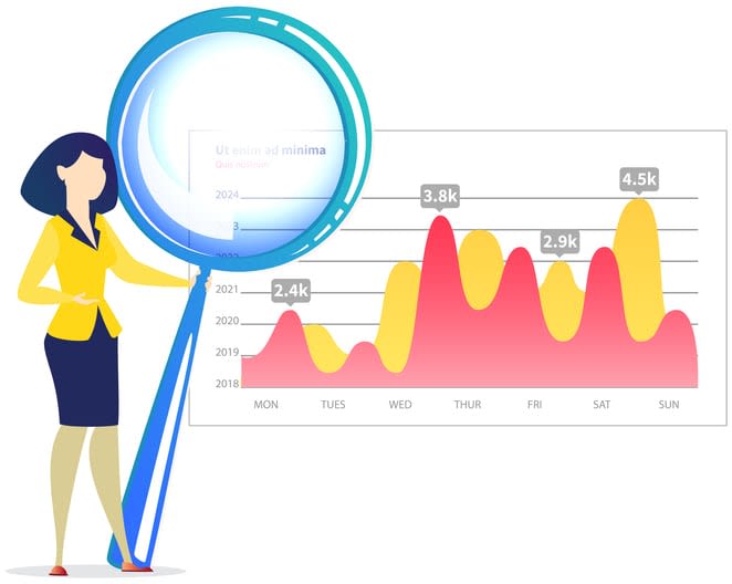 Statistical indicators and data on diagram stock illustration