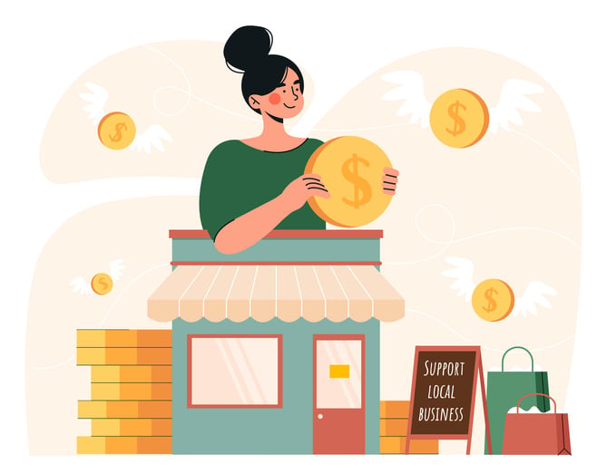 Support local business concept stock illustration