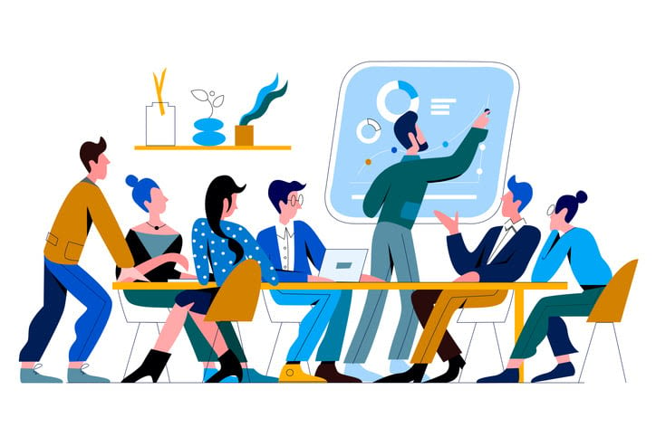 Conference room office people flat vector illustration stock illustration