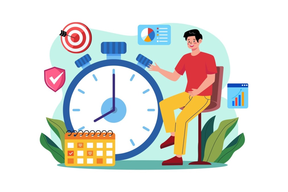 time management illustration concept on white background