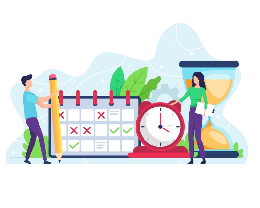 vector illustration of time management