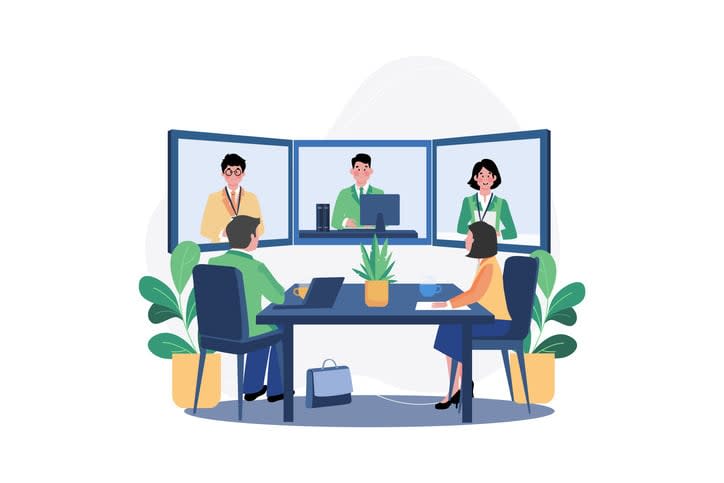 Online Conference Meeting Illustration concept