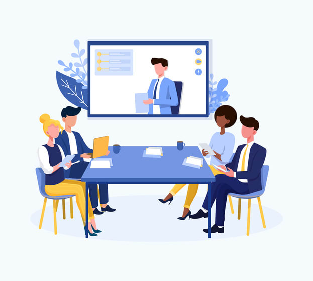 Video conference theme stock illustration