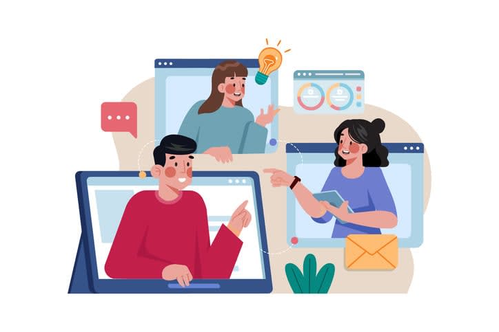 Online meeting Illustration stock illustration