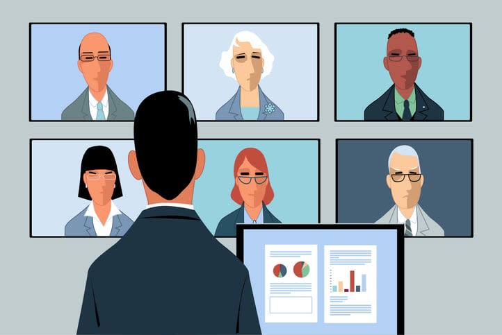 Video conferencing stock illustration
