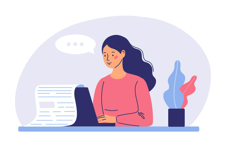 The concept of a copywriter creating a blog