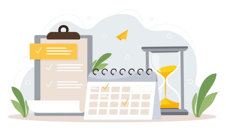 Concept of scheduling or planning stock illustration