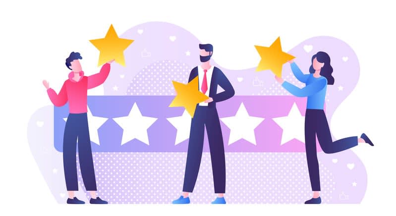 Customer reviews concept stock illustration