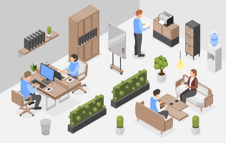 Coworking isometric open office