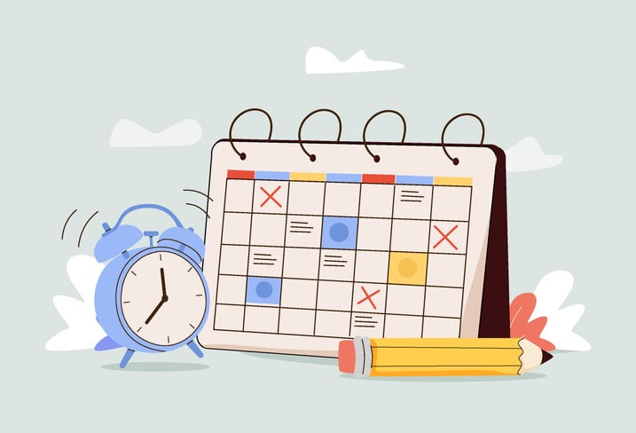 Vector illustration of event, schedule, calendar, organizer