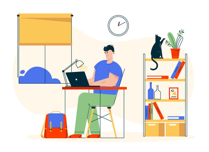 Remote work concept stock illustration