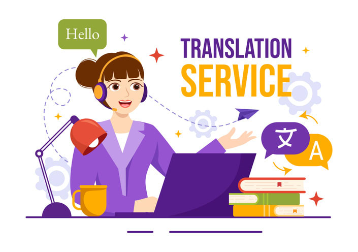 Translator Service Vector Illustration with Language Translation Various Countries and Multilanguage Using Dictionary in Hand Drawn Templates stock illustration
