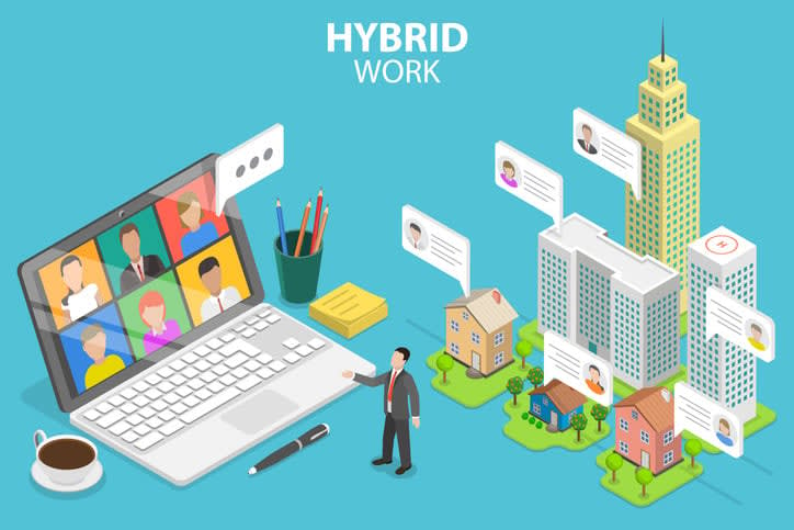 Hybrid Work stock illustration