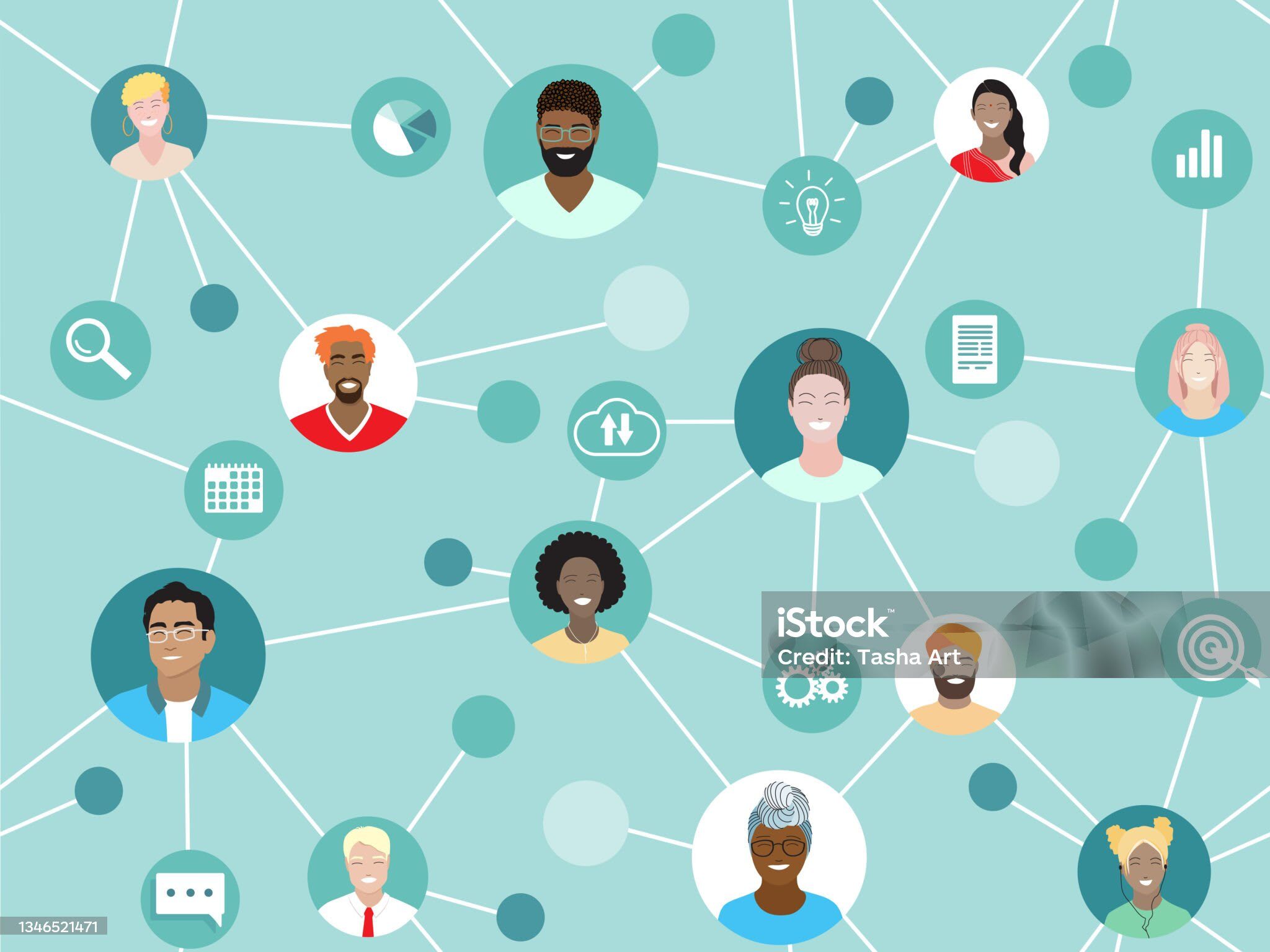 business project team network stock illustration