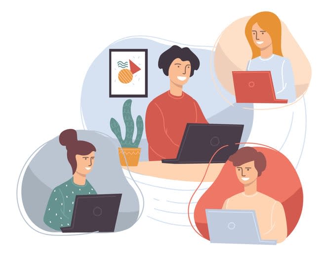 People working from home