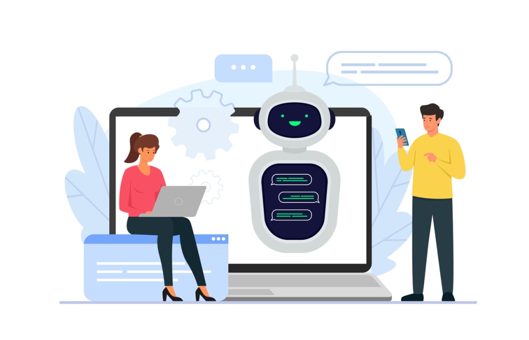 Vector illustration of chatbot customer service support concept