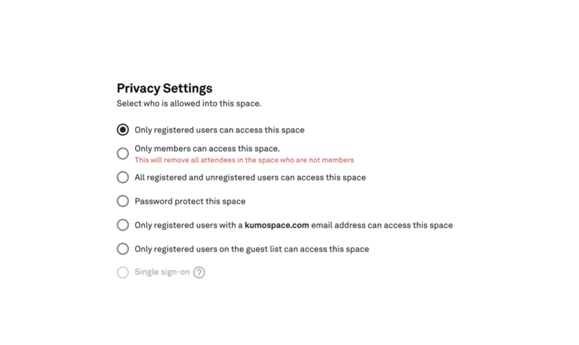 PrivacySettings with spacing